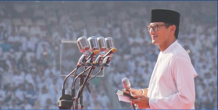 Calon wakil presiden nomor urut 02, Sandiaga Uno