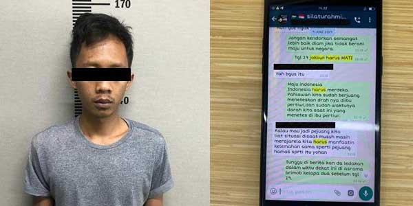 Tersangka YY (29) yang mengancam Presiden Joko Widodo dan ingin meledakkan Asrama Brimob (Foto: Law-justice.co)