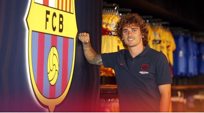 Griezmann diperkenalkan di markas Barcelona (Foto: Barcelona Official)