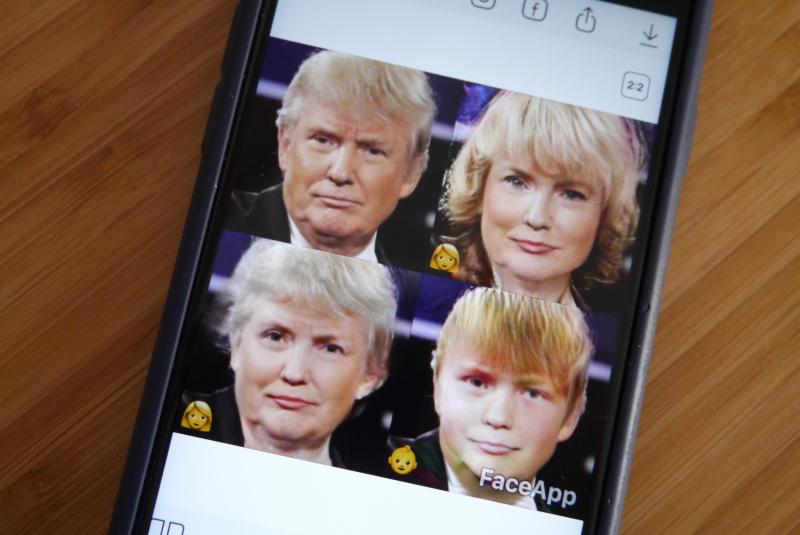 Aplikasi FaceApp terhadap foto Presiden Amerika Serikat Donald Trump (TechCrunch)
