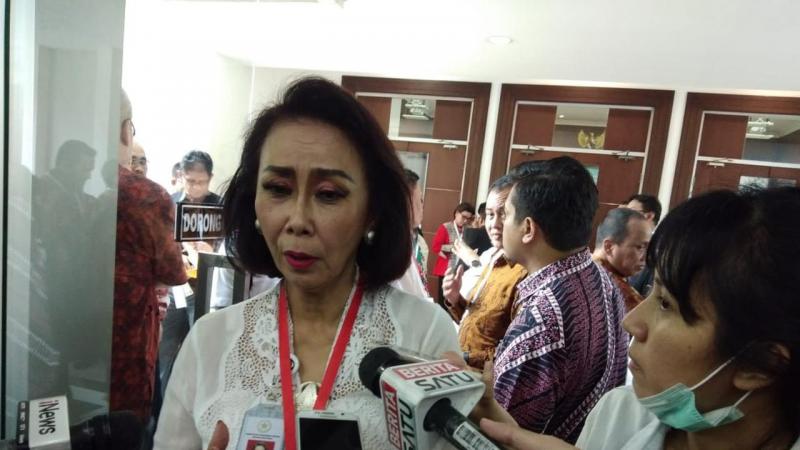 Ketua Pansel KPK Yenti Ganarsih Saat Diwawancarai di sela-sela Seleksi Capim KPK di Pusdiklat Setneg, Jakarta Selatan, Kamis (18/7/2019). (Foto: Ady Anugrahadi/Liputan6.com)