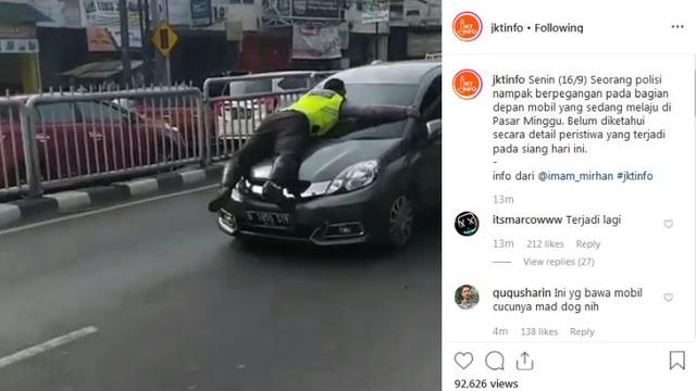Polisi Ditabrak Saat Melakukan Penertiban (Liputan6.com)