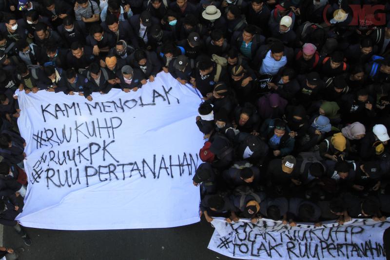 Demo menolak pengesahan RUU KUHP (Polisi.News)