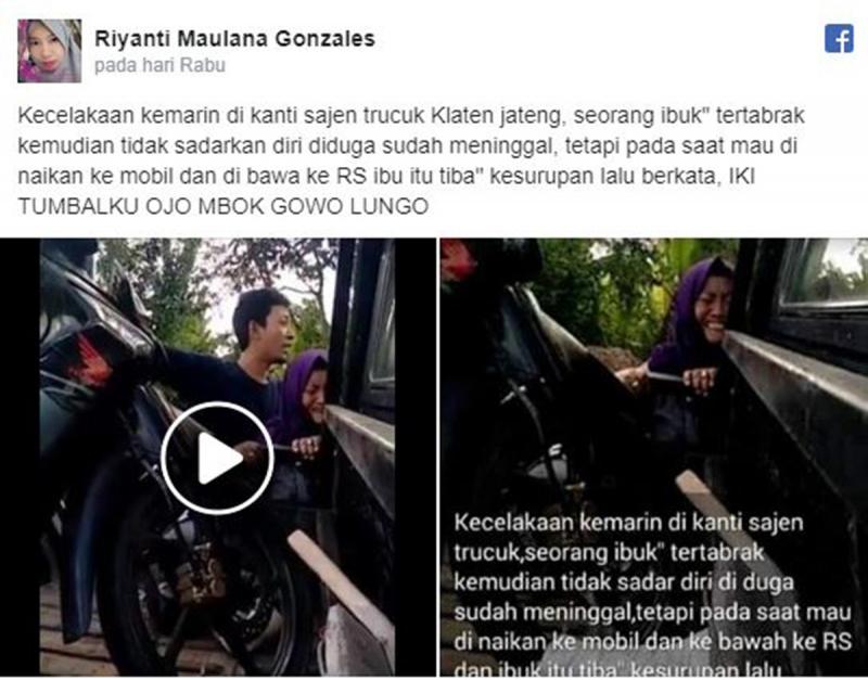 Wanita kesurupan (Foto: Facebook)