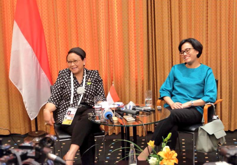 Sri Mulyani dan Retno Marsudi (Detak.co)
