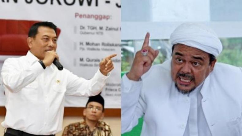 Kolase Kepala Staf Presiden Moeldoko dan Habib Rizieq Shihab. (konfrontasi.com)