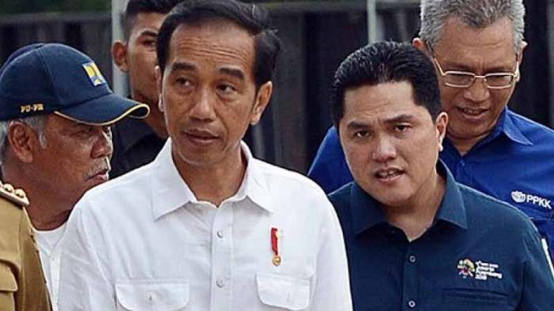 Presiden Jokowi dan Menteri BUMN Erick Thohir. (infosulsel.com)