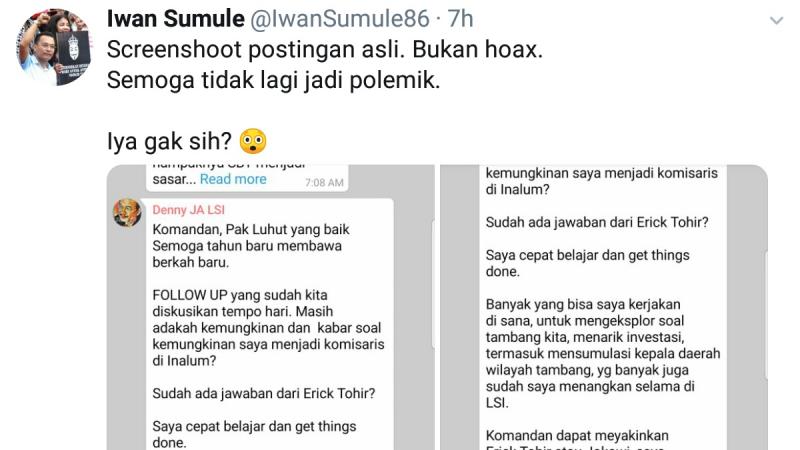 Screenshot Twitter @IwanSumule86. (Twitter)
