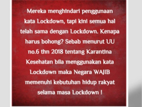 Ilustrasi Modus Tidak Lockdown (Ist)