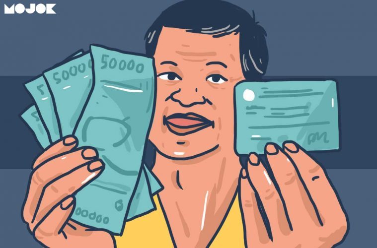 Ilustrasi karikatur bantuan langsung tunai (Foto:Mojok.co)
