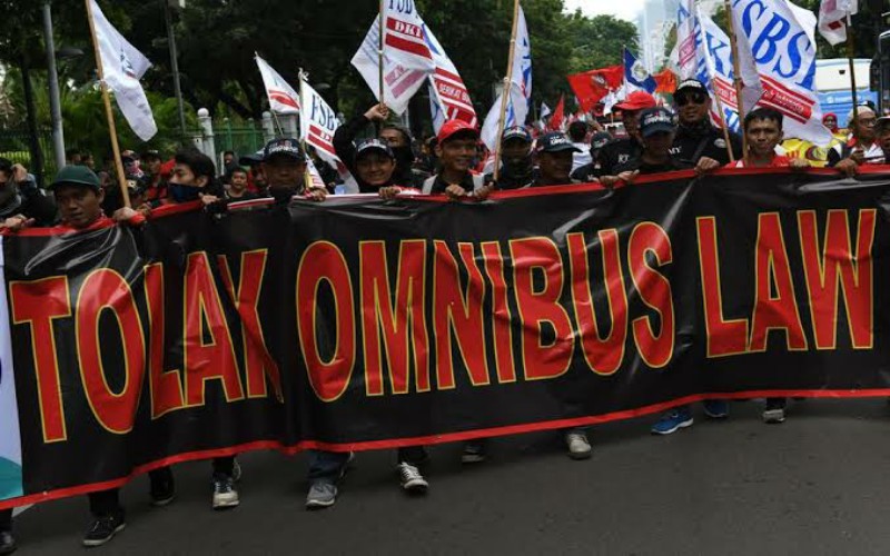 Penolakan RUU Omnibuslaw. (Kata Data)