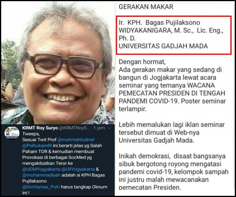 Seorang dosen Universitas Gajah Mada bernama Bagas Pujilaksono. (Portal Islam)