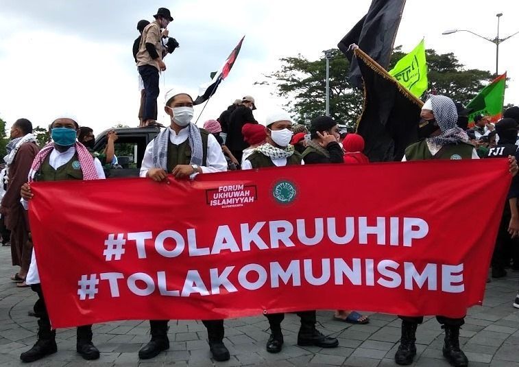 Aksi Penolakan RUU HIP. (pikiran rakyat)