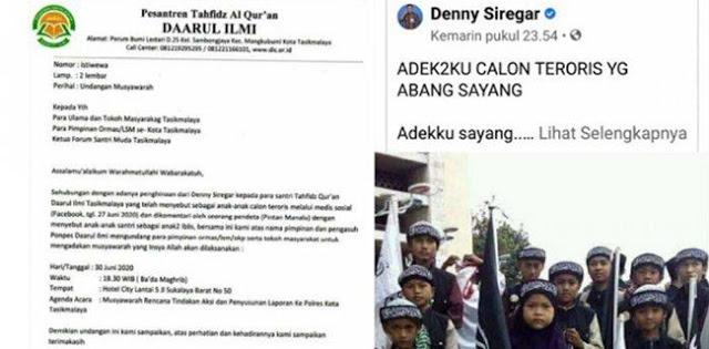Kolase Denny Siregar Dianggap Hina Santri. (Gelora.co).