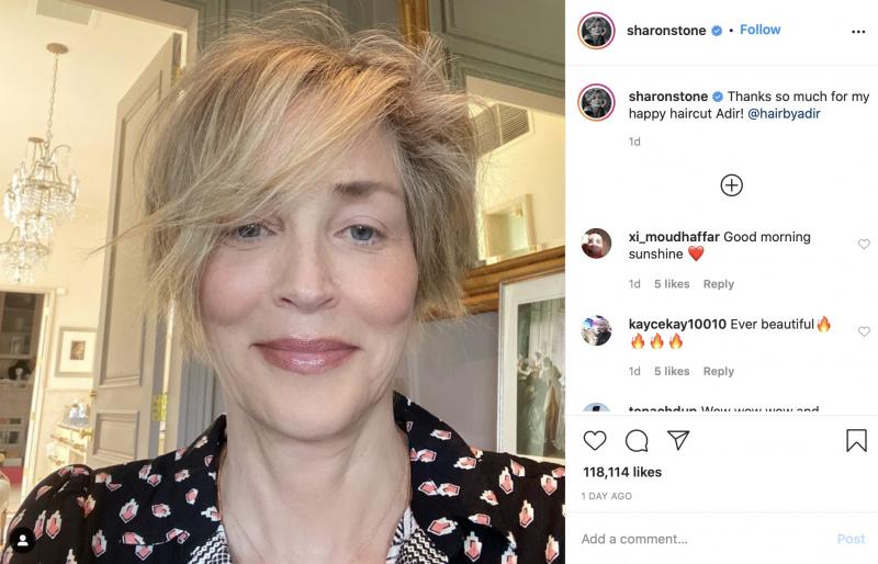 Sharon Stone di usia 62 (Sharon Stone/Instagram)