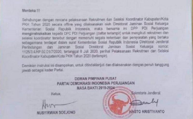 Respon Instruksi PDIP, Mensos: Koordinator PKH Tak Boleh dari Parpol! (istimewa).