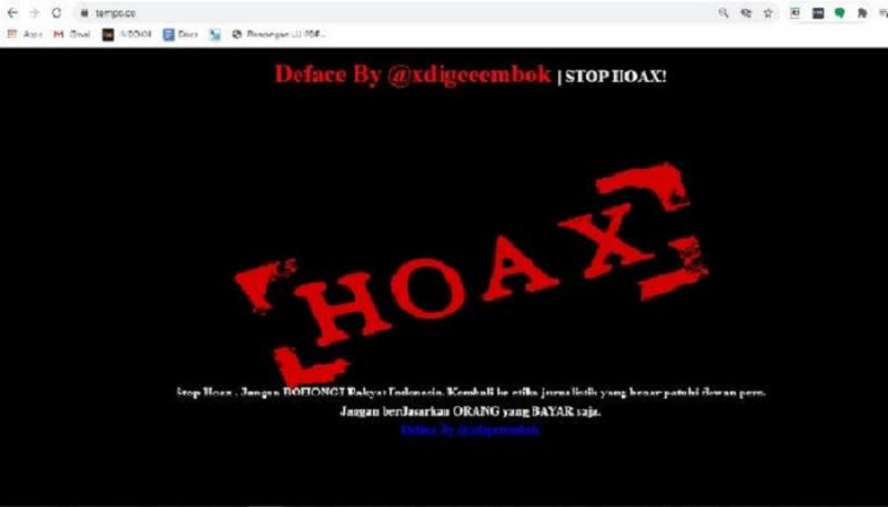 Astaga! Situs Berita Tempo.co Mendapat Serangan Cyber. (tempo.co).