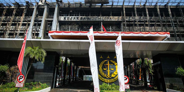 Gedung Kejagung Pasca-Kebakaran (Merdeka.com)