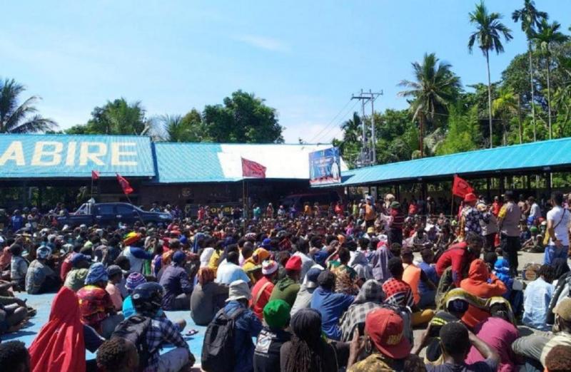 Aksi massa menolak Otsus Papua Jilid II di Nabire, Kamis (24/9/2020) - Jubi/Titus Ruban.