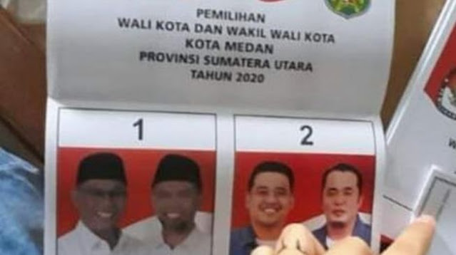 Heboh Foto Akhyar Lebih Gelap dari Bobby di Surat Suara Pilkada Medan. (Gelora).