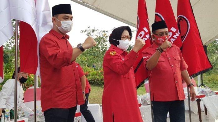 Pasangan Calon Wali Kota Surabaya Eri Cahyadi-Armuji yang diusung PDIP unggul dari lawannnya berdasarkan hasil survei (Tribunnews)