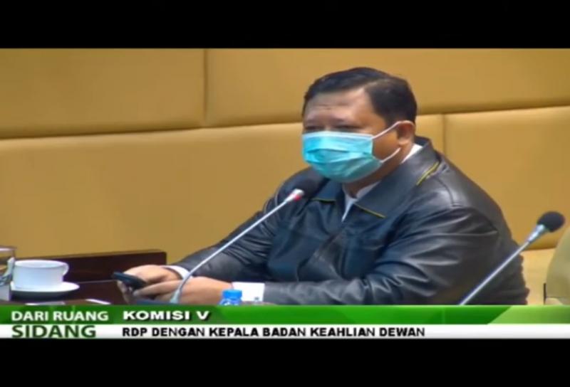 Tangkapan layar: Anggota Komisi V DPR RI Fraksi PKS, Sigit Sosiantomo saat rapat dengan BKD di Kompleks Parlemen, Rabu (13/1/2021).