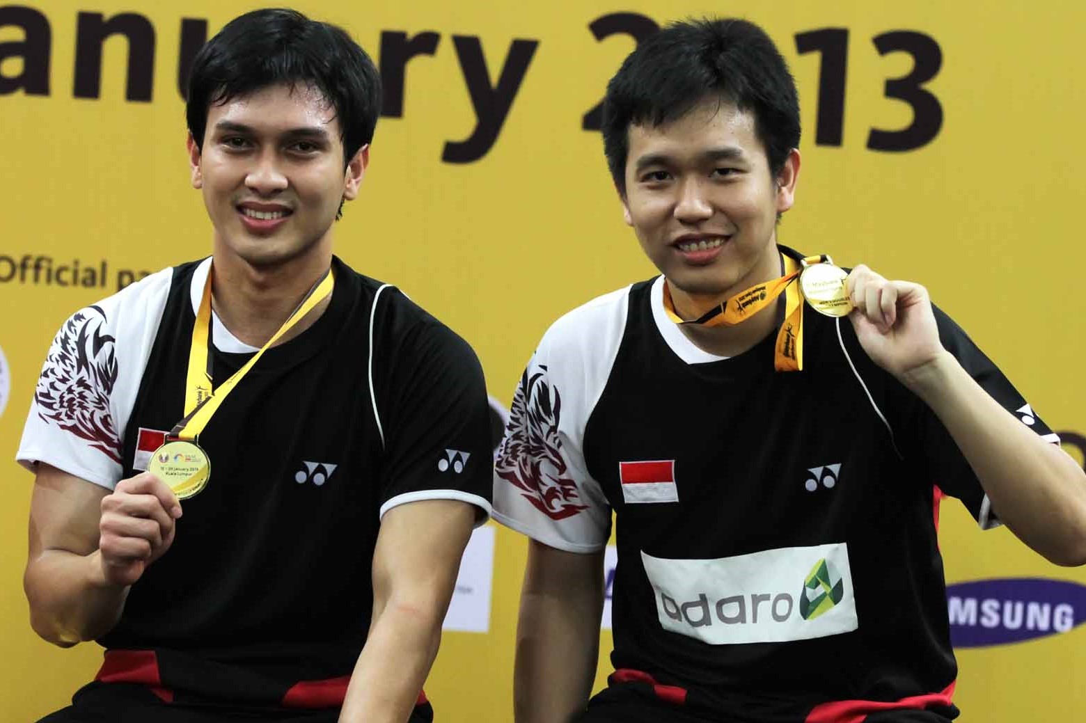 Hendra/Ahsan saat menjuarain Malaysia Open Superseries 2013 (foto:PBSI)