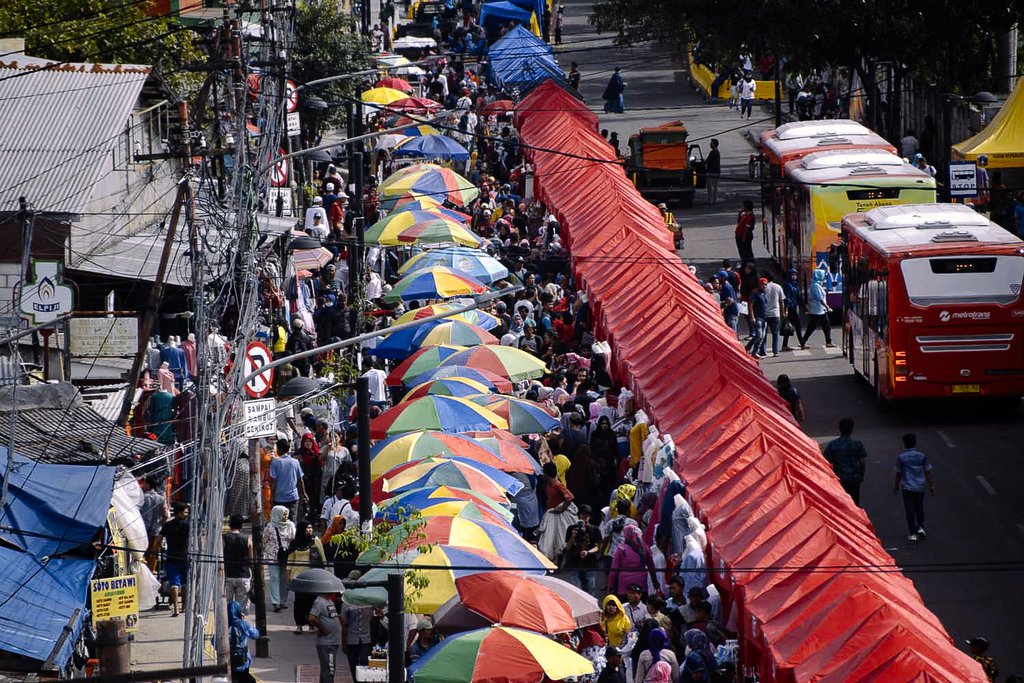 PKL di jalan Jatibaru Tanah Abang. (Foto: Tirto)