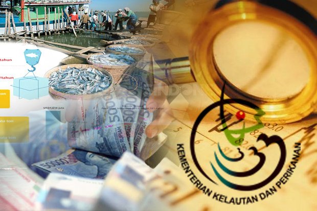 Ilustrasi Kapal Penangkap Ikan dan Logo KKP (Sindonews)