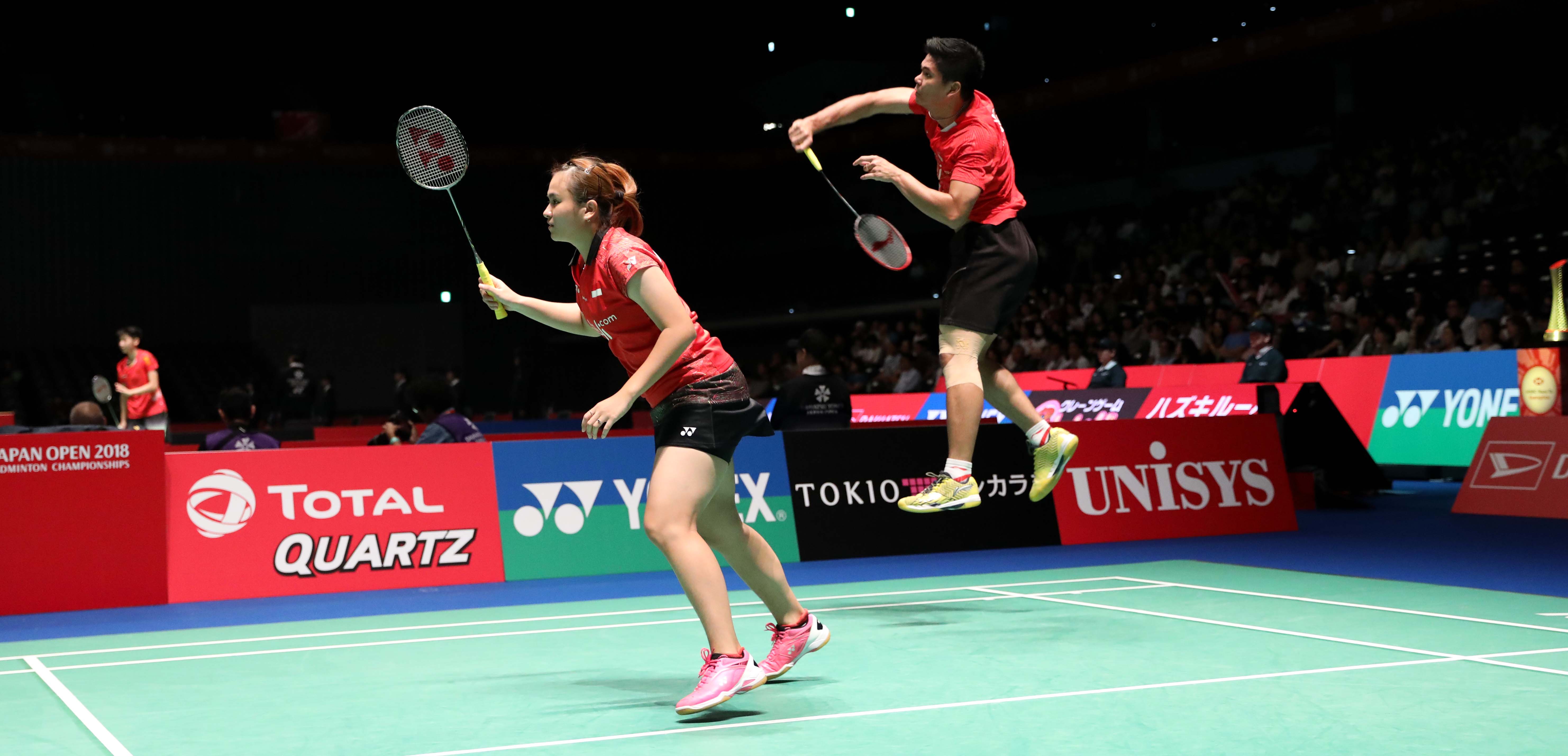 Pasangan ganda campuran pebulutangkis Indonesia, Peaveen Jordan dan Melati Daeva Oktavianti (foto: PBSI)
