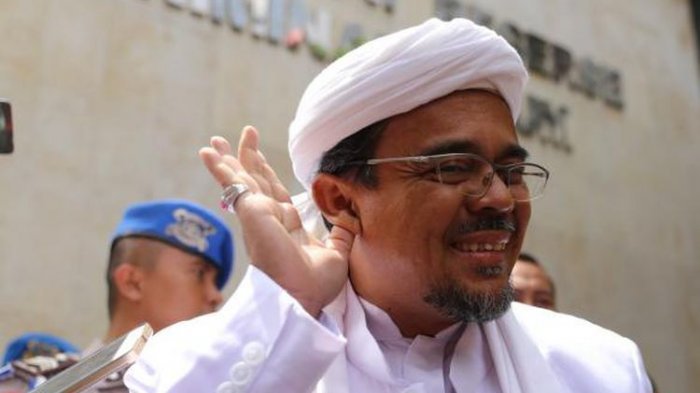 Imam Front Pembela Islam (FPI) Rizieq Shihab tak takut FPI dibubarkan (Foto: Tribun)