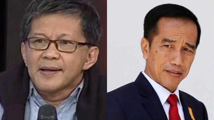 Akademikus Rocky Gerung dan Presiden Joko Widodo (Foto: Tribun)
