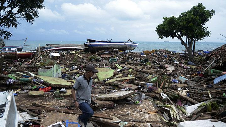Kerusakan akibat tsunami Selat Sunda (Foto: Tempo)
