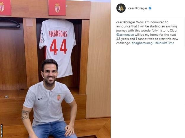 Fabregas akan membela Monaco dengan rekan lamanya, Thierry Henry (Foto: Ist)